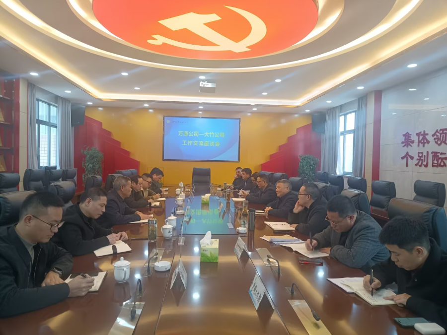 图二为万源公司-大竹公司工作交流座谈会